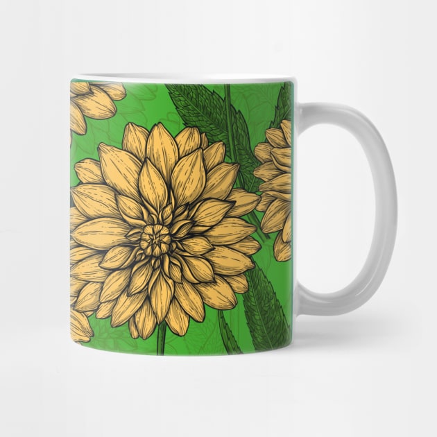 Dahlias in yellow and green by katerinamk